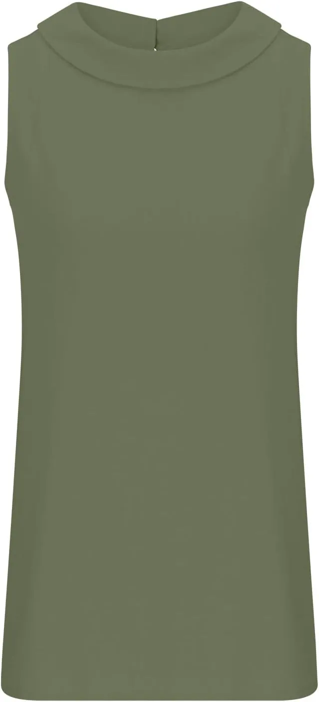 Linen Tank Tops for Women Sleeveless Casual Crew Neck Blouse Fashion Solid Color Loose T-Shirts Summer Clothes