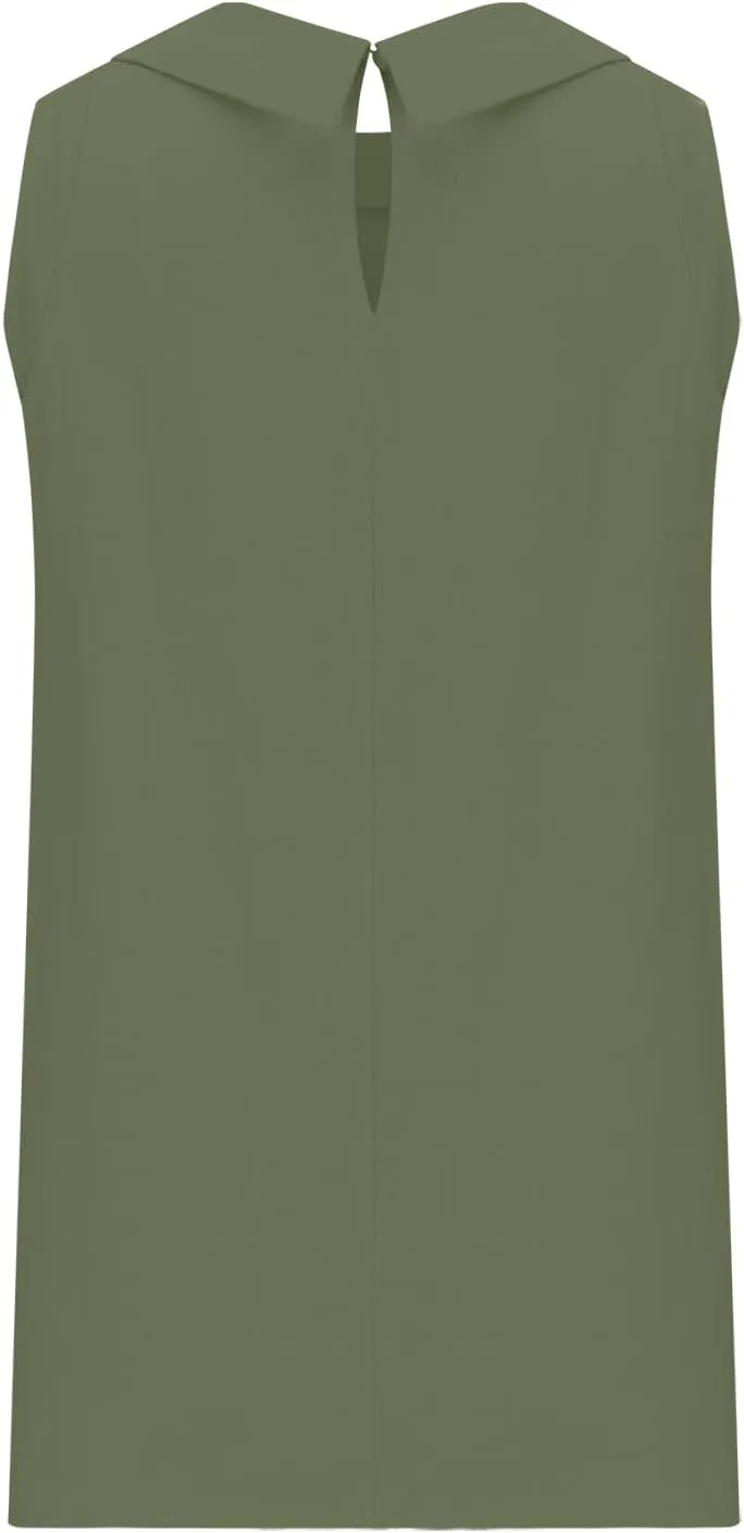 Linen Tank Tops for Women Sleeveless Casual Crew Neck Blouse Fashion Solid Color Loose T-Shirts Summer Clothes