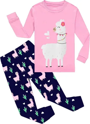 Little Girls Pajamas Cotton Long Sleeve Pjs Set Kids Dinosaur Pajama Baby 2 Pieces Sleepwear Toddler Heart Clothes 2-7T
