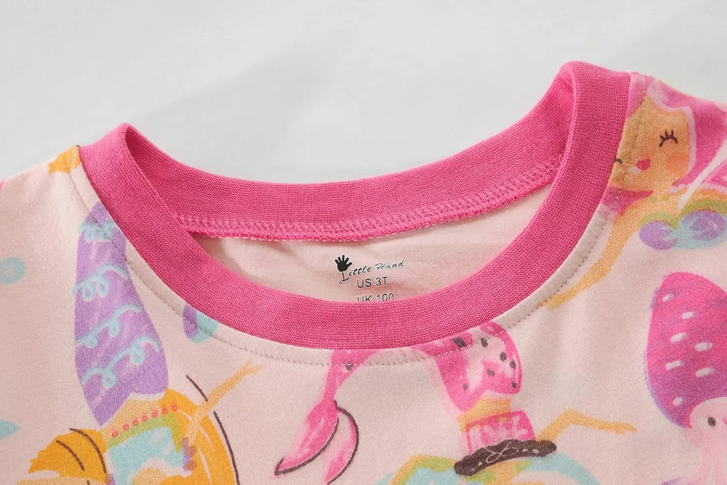 Little Hand Toddler Girls Pajamas 4 Pieces Pjs Sleepwear Summer Children Jammies Cotton Short Sets for 2-7T