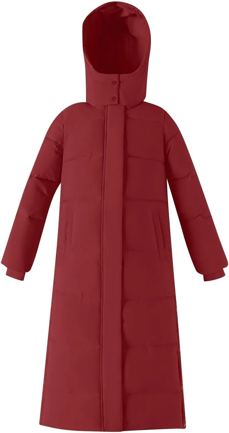 Long Puffer Coat Women Ankle Length Parka Long Down Jacket 2024 Thermal Puffer Trendy Jacket Thick Warm Quilted Coat