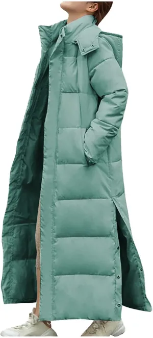 Long Puffer Coat Women Ankle Length Parka Long Down Jacket 2024 Thermal Puffer Trendy Jacket Thick Warm Quilted Coat
