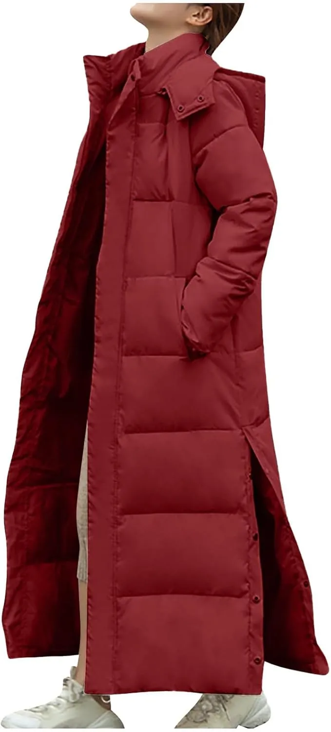 Long Puffer Coat Women Ankle Length Parka Long Down Jacket 2024 Thermal Puffer Trendy Jacket Thick Warm Quilted Coat