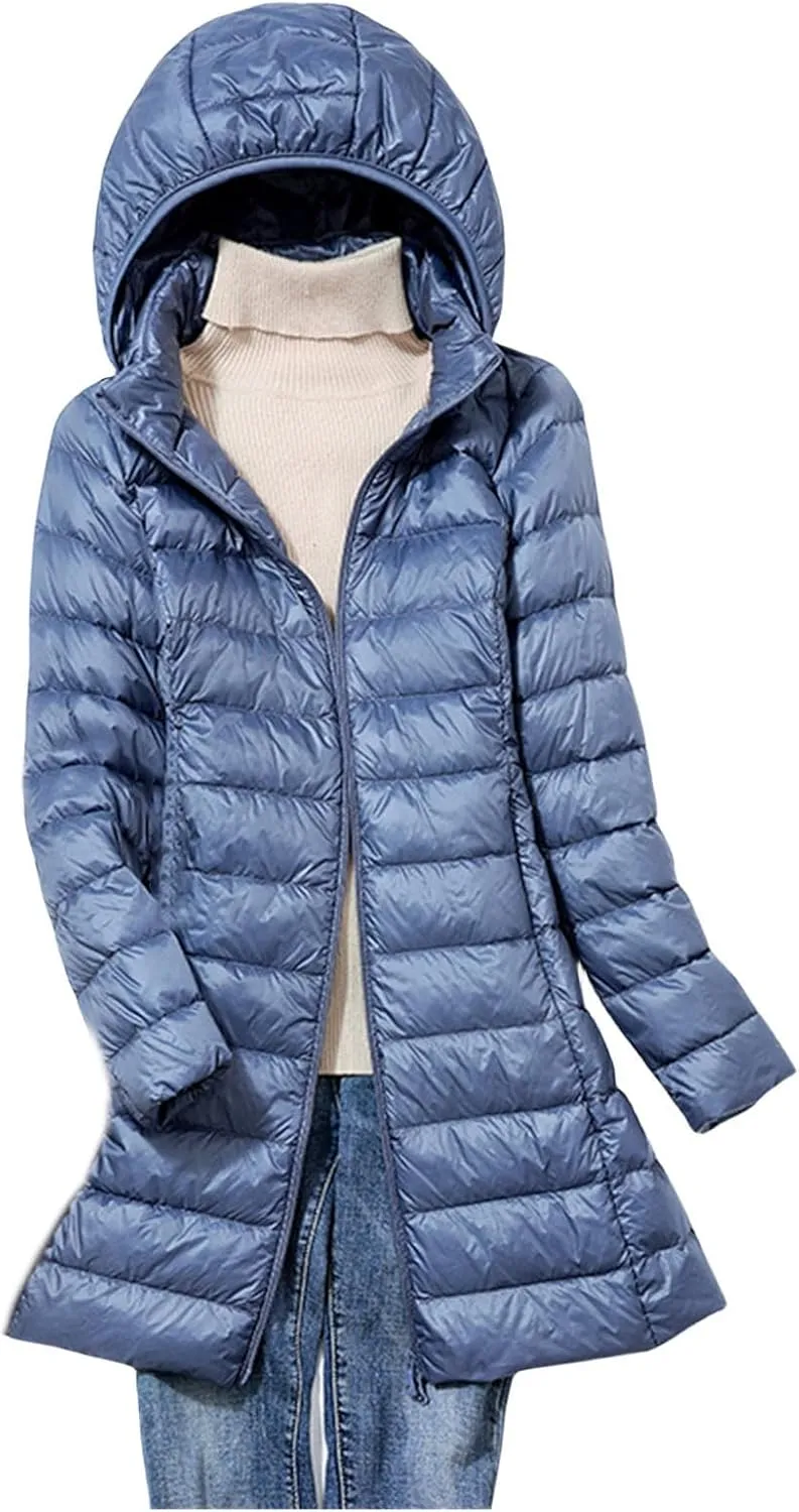 Long Puffer Vest Women Winter Ultra Light Long Down Vest Womens Outerwear Lightweight Quilted Jacket Down Coats