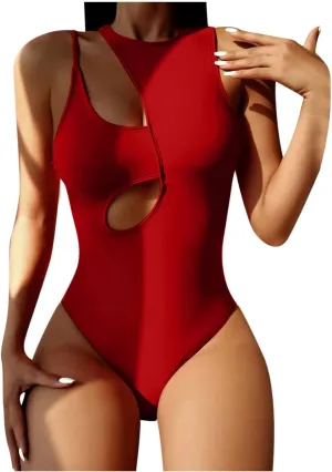 maisdgop One Piece Swimsuit Women Tummy Control Sports Backless Sling Bikini Set Sexy Pretty Color Block Push Up Swimsuits