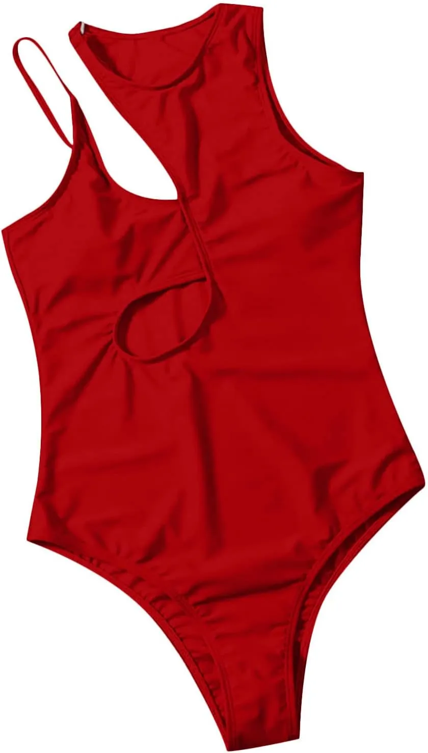 maisdgop One Piece Swimsuit Women Tummy Control Sports Backless Sling Bikini Set Sexy Pretty Color Block Push Up Swimsuits