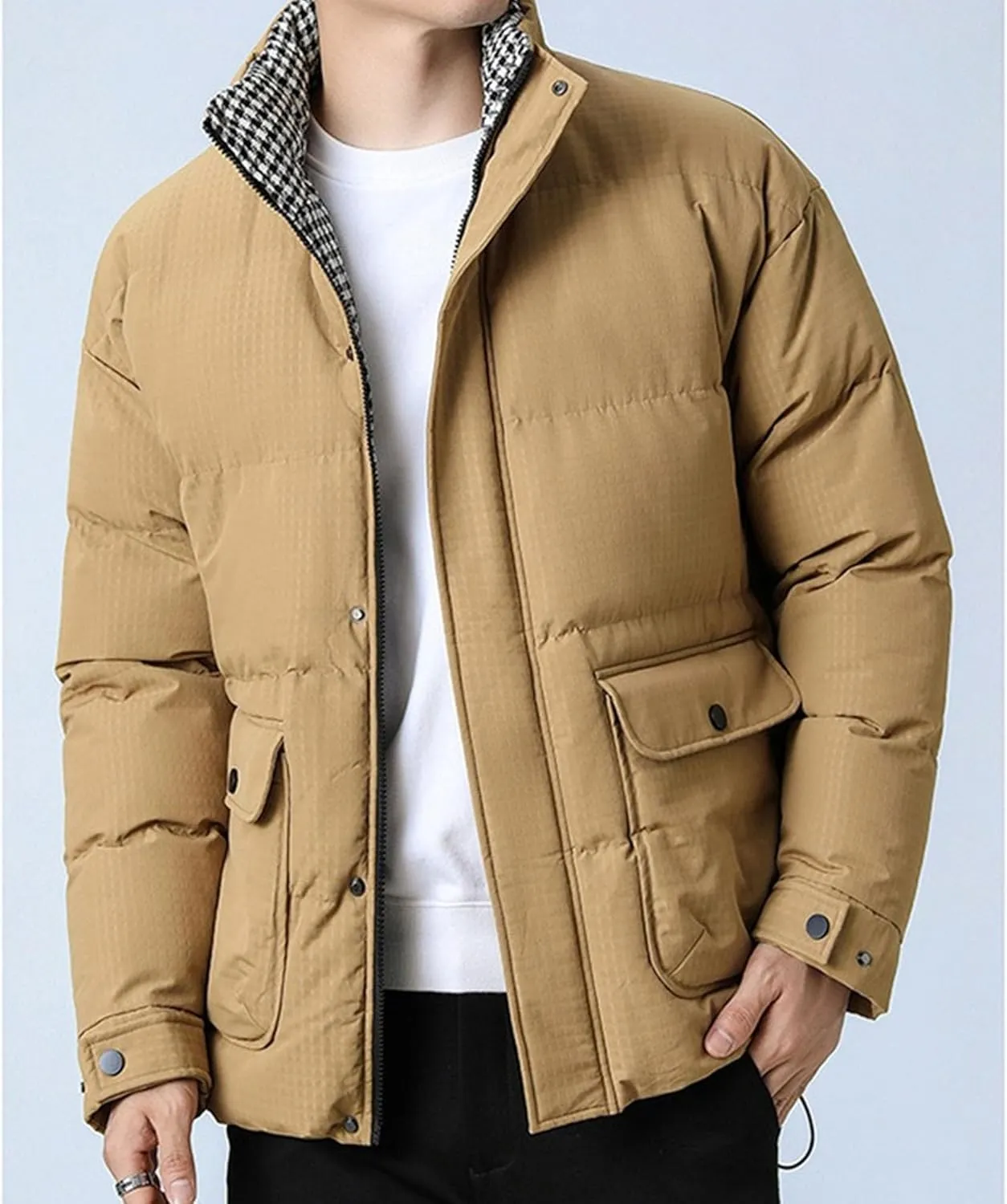 Maiyifu-GJ Men's Lightweight Puffer Jacket Warm Winter Quilted Jackets for Men Thicken Windproof Down Coat Outerwear