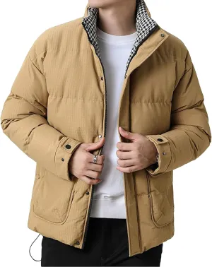 Maiyifu-GJ Men's Lightweight Puffer Jacket Warm Winter Quilted Jackets for Men Thicken Windproof Down Coat Outerwear