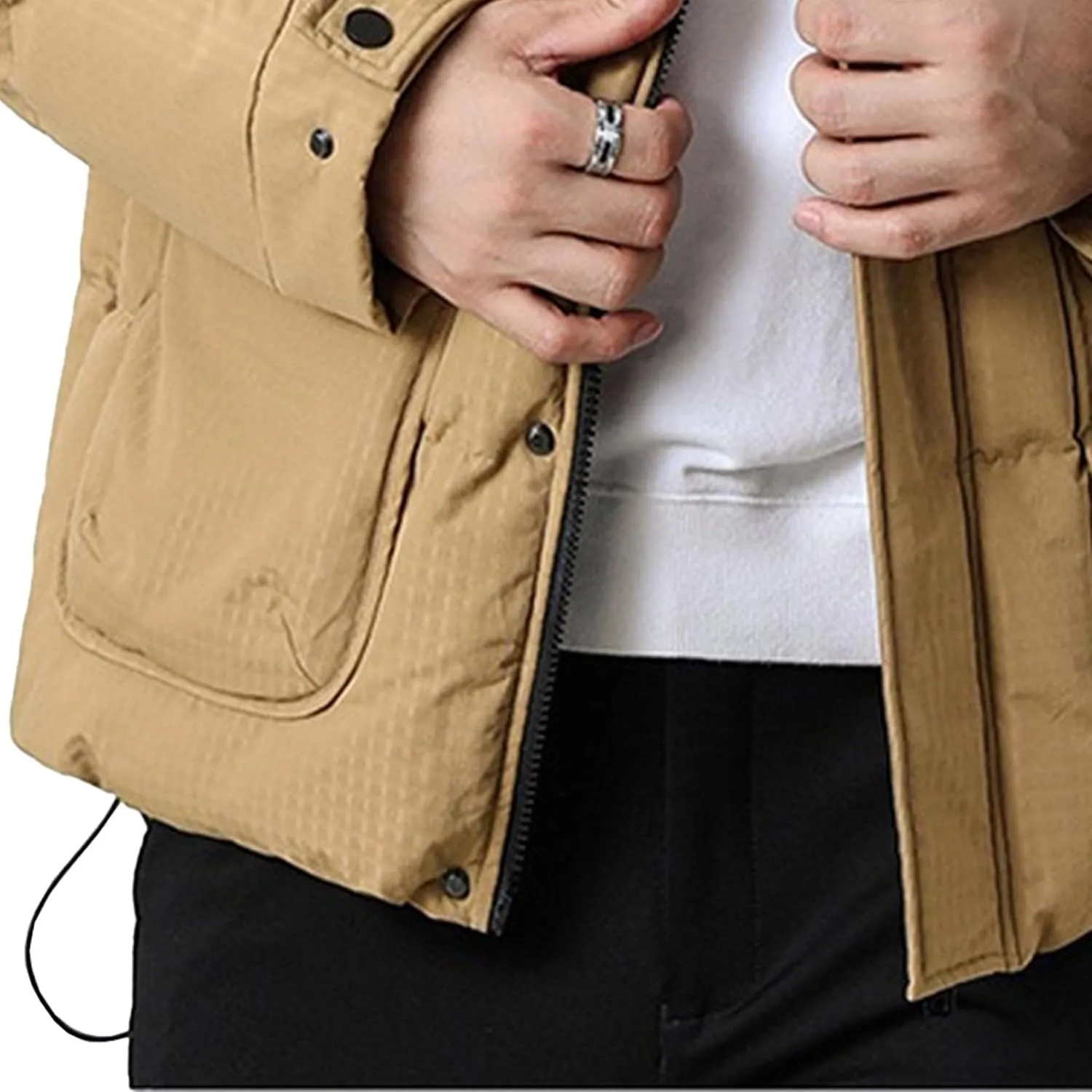 Maiyifu-GJ Men's Lightweight Puffer Jacket Warm Winter Quilted Jackets for Men Thicken Windproof Down Coat Outerwear