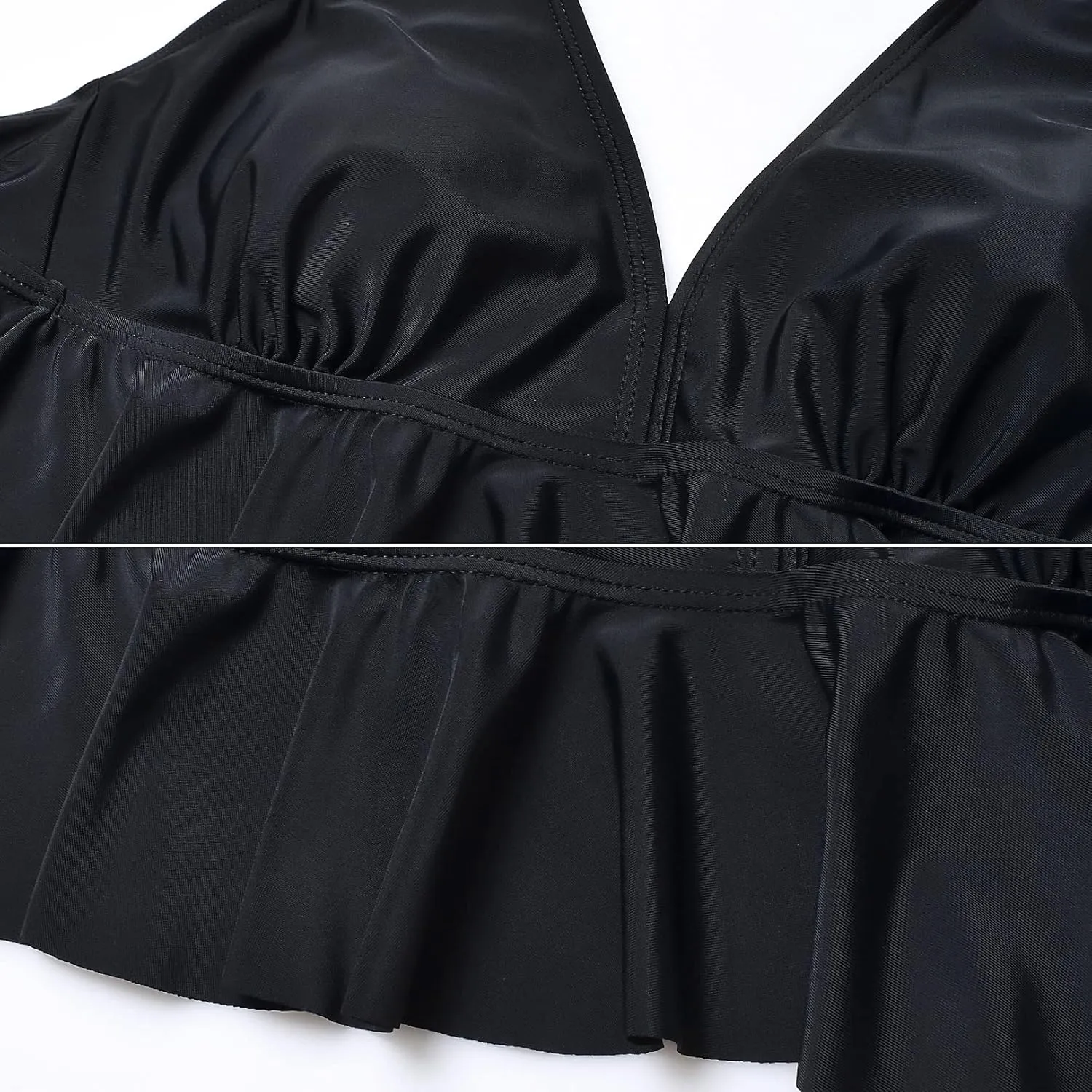 Maternity Swimsuit Two Piece Ruffled Top High Waisted Bottoms Vintage Swimwear Bikini Set Bathing Suits