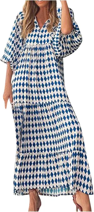 Maxi Dresses for Women 2024 Summer Boho Dress Sexy Off The Shoulder Dresses Flowy Long Sundress Vacation Dress, Small