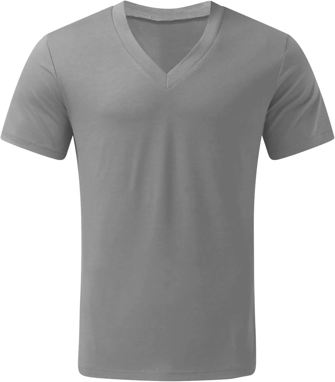 Men's Muscle T-Shirts Stretch Slim V Neck Short Sleeve Bodybuilding Gym Tee Tops Lightweight Quick Dry Workout Shirts