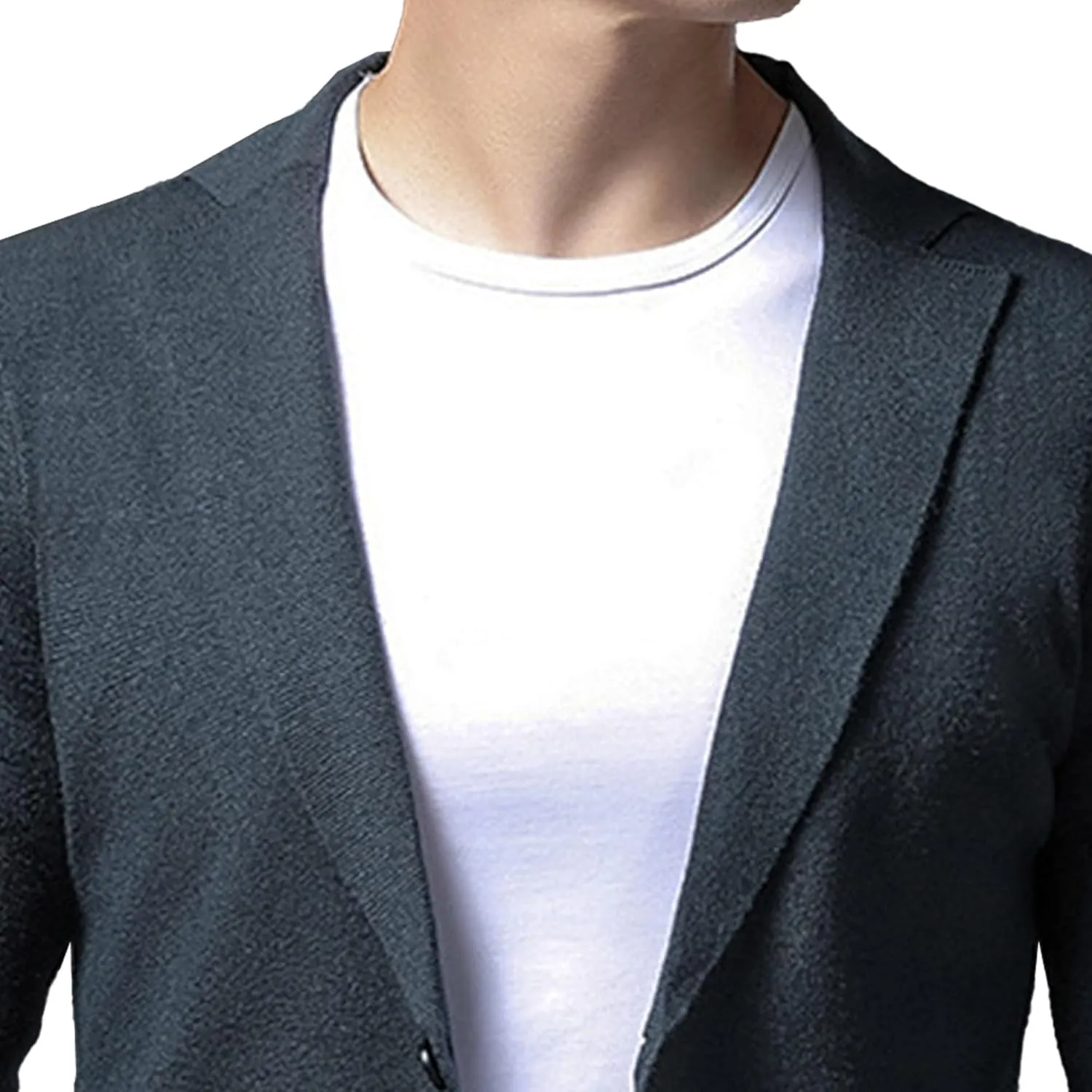 Mens Notched Lapel Cotton Cardigan Casual Knitted Comfor Clothes Coat Button Down Sweater Blazer Pockets
