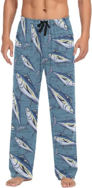 Men's Pajama Pants Super Soft Marine Tuna Fish Sleep Lounge Pants Pjs Bottoms with Pockets