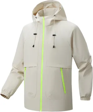 Mens Rain Jackets Waterproof Windproof Warm Windbreaker Casual Lightweight Rain Coat Outdoor Mountaineering Jackets