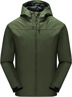 Mens Rain Jackets Waterproof with Hood Mens Windbreaker Jackets Softshell Lightweight for Hiking Fishing