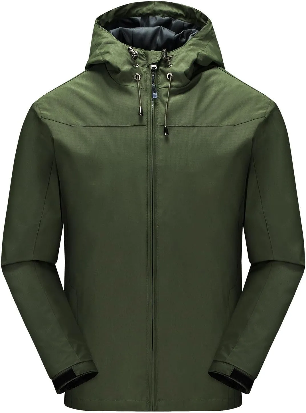 Mens Rain Jackets Waterproof with Hood Mens Windbreaker Jackets Softshell Lightweight for Hiking Fishing