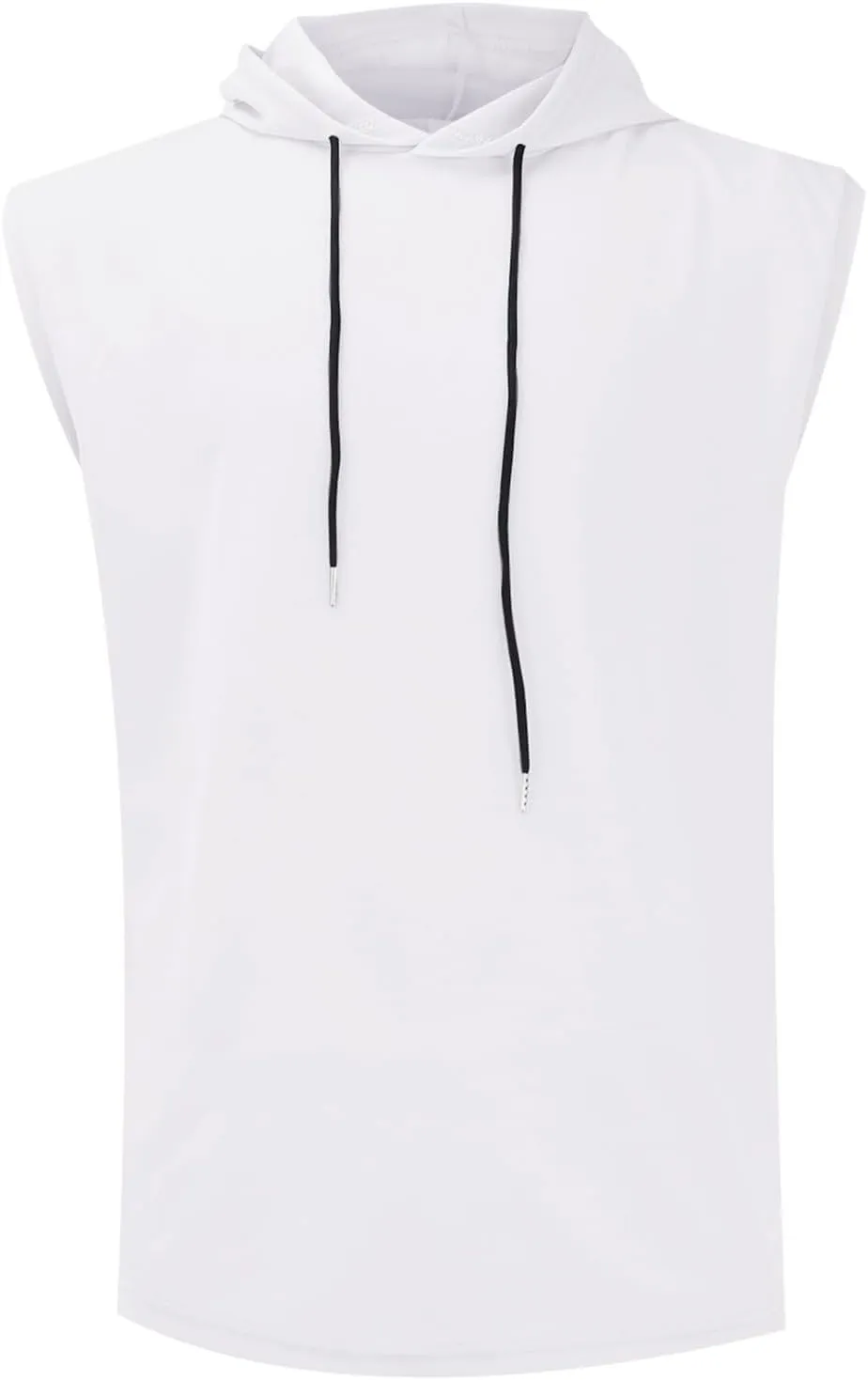 Men's Sleeveless Tank Tops with Hood Athletic Workout Gym Bodybuilding Pullover Summer Sport Basketball Vest Tops