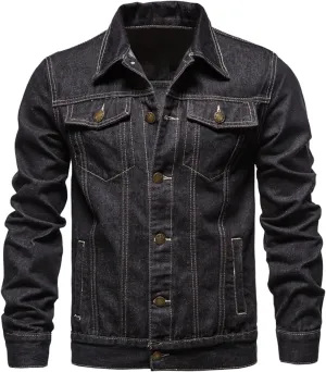 Mens Trucker Jacket Lightweight Button Work Jackets Classic Canvas Trucker Jackets Military Coat Military Bomber Jackets