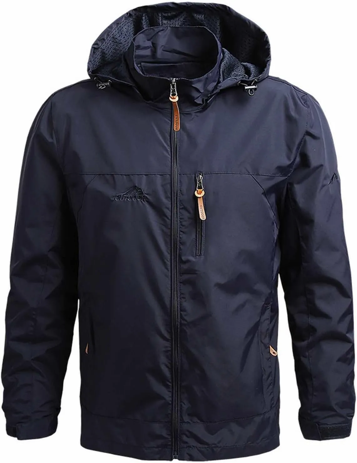 Mens Waterproof Tactical Jackets Lightweight Waterproof Raincoats with Hood Casual Stylish Outdoor Travel Jackets