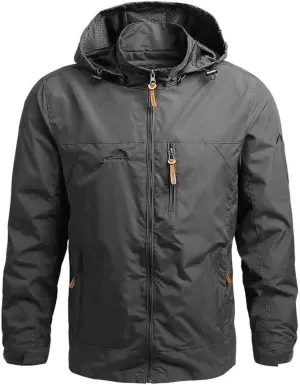Mens Waterproof Tactical Jackets Lightweight Waterproof Raincoats with Hood Casual Stylish Outdoor Travel Jackets