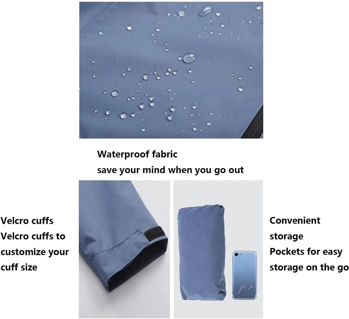 Men's Women's Light Waterproof Rain Jackets for Hiking Golf Outdoor Windproof Comfy Durable Hooded Jackets