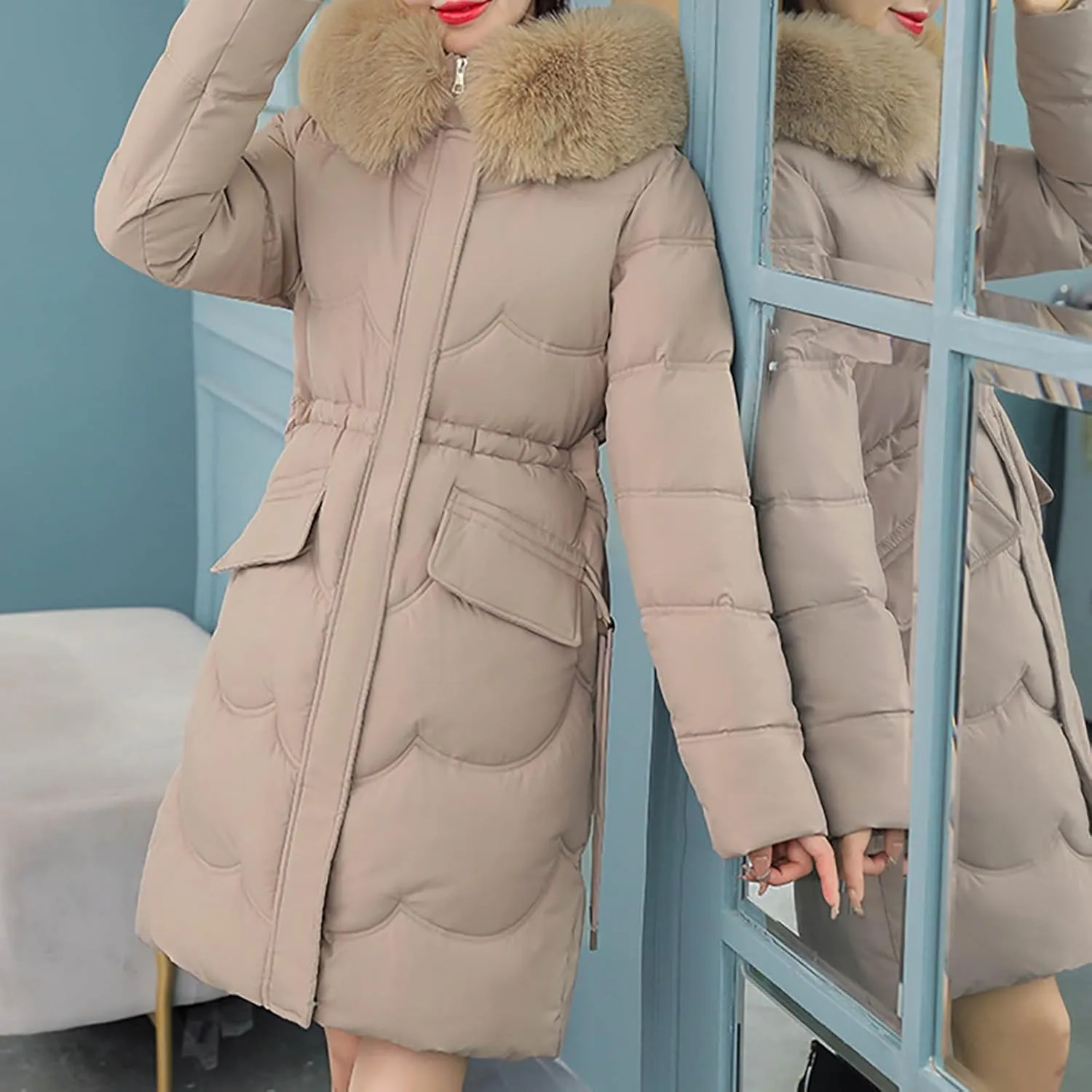 Oversized Fleece Long Coats Jackets for Women Winter Fall Warm Puffer Outerwear Plus Size Trendy Warm Clothes