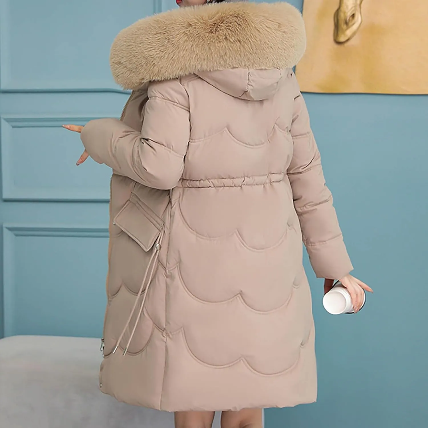 Oversized Fleece Long Coats Jackets for Women Winter Fall Warm Puffer Outerwear Plus Size Trendy Warm Clothes