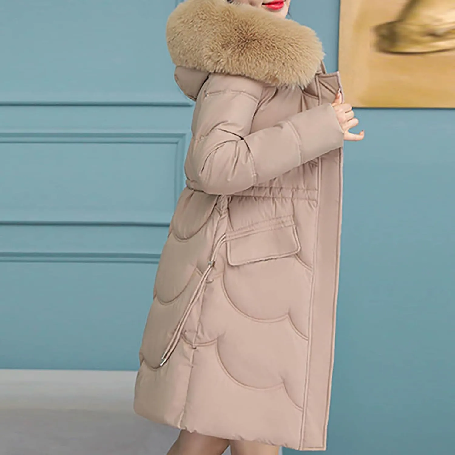 Oversized Fleece Long Coats Jackets for Women Winter Fall Warm Puffer Outerwear Plus Size Trendy Warm Clothes
