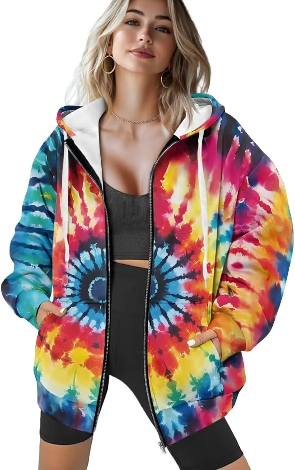Oversized Sweatshirt for Women Zip Up Hoodies Long Sleeve Fall Outfits Oversized Sweaters Coat Casual Jackets