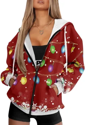 Oversized Sweatshirt for Women Zip Up Hoodies Long Sleeve Fall Outfits Oversized Sweaters Coat Casual Jackets