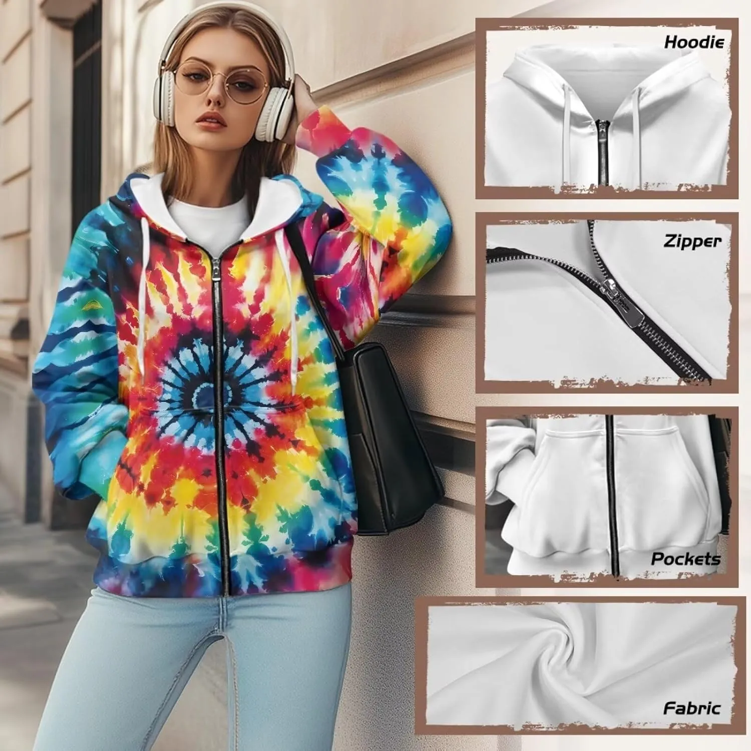 Oversized Sweatshirt for Women Zip Up Hoodies Long Sleeve Fall Outfits Oversized Sweaters Coat Casual Jackets