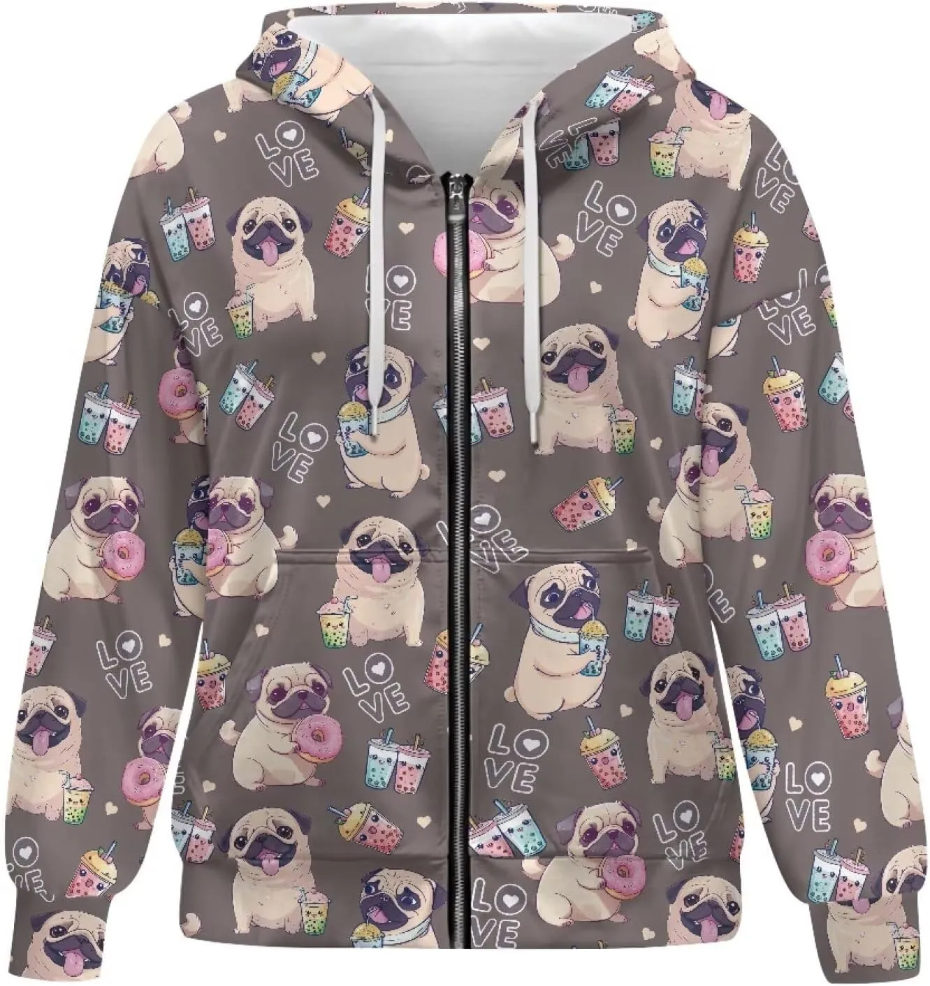 Oversized Sweatshirt for Women Zip Up Hoodies Long Sleeve Fall Outfits Oversized Sweaters Coat Casual Jackets