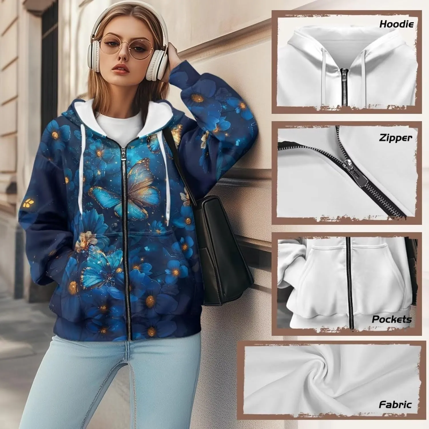 Oversized Sweatshirt for Women Zip Up Hoodies Long Sleeve Fall Outfits Oversized Sweaters Coat Casual Jackets