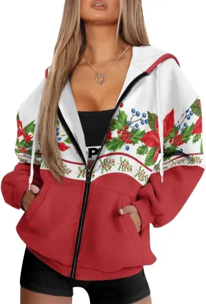 Oversized Sweatshirt for Women Zip Up Hoodies Long Sleeve Fall Outfits Oversized Sweaters Coat Casual Jackets
