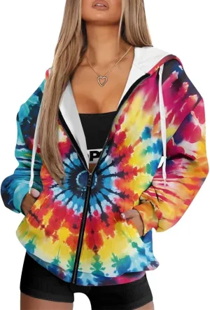 Oversized Sweatshirt for Women Zip Up Hoodies Long Sleeve Fall Outfits Oversized Sweaters Coat Casual Jackets