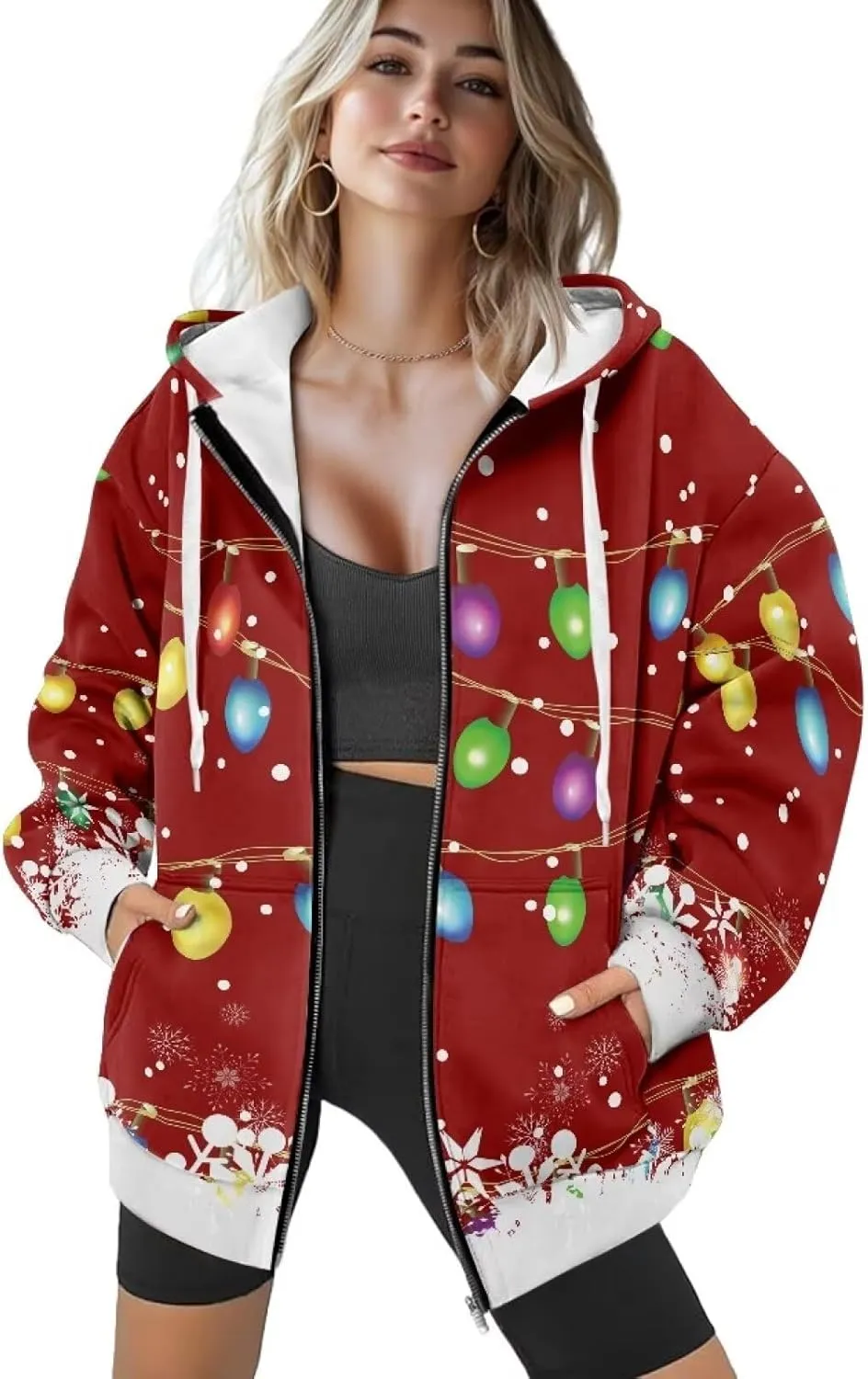 Oversized Sweatshirt for Women Zip Up Hoodies Long Sleeve Fall Outfits Oversized Sweaters Coat Casual Jackets