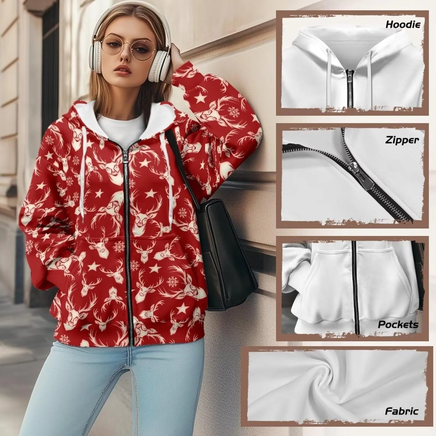 Oversized Sweatshirt for Women Zip Up Hoodies Long Sleeve Fall Outfits Oversized Sweaters Coat Casual Jackets