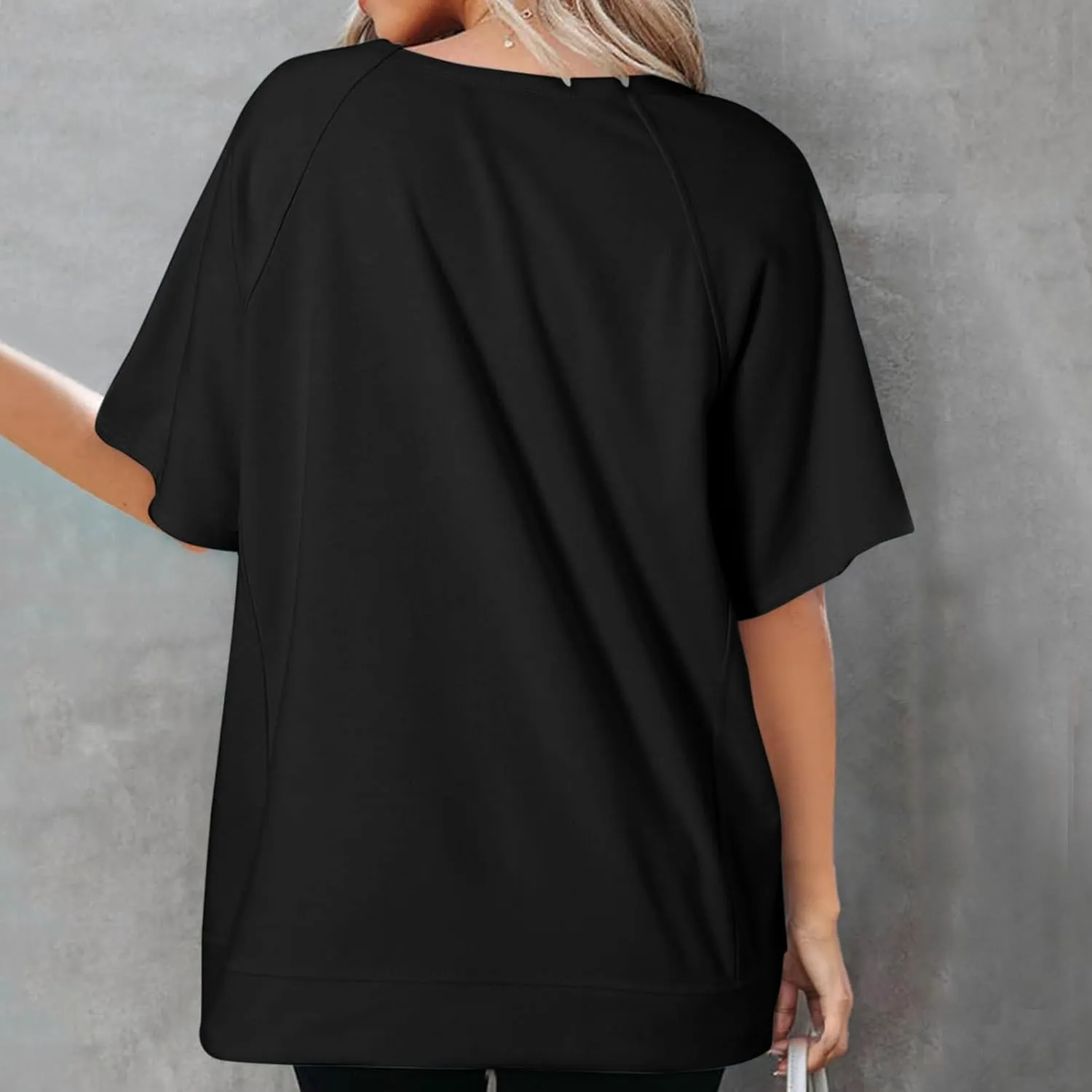 Oversized T Shirts for Women Crewneck Short Sleeve Casual Loose Summer Tops Lightweight High Low Blouse Tee Tops