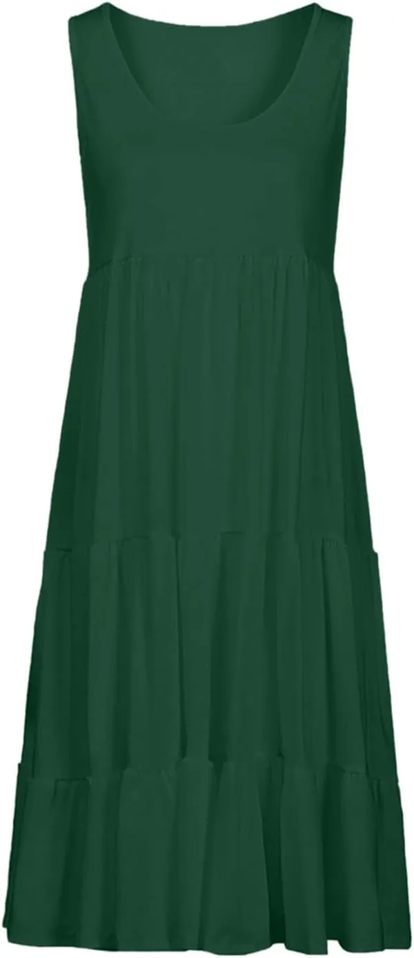 Plus Size Dresses for Women Casual Sleeveless Tank Maxi Dress Flowy Beach Travel Vacation Outfits for Hawaii