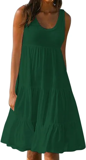Plus Size Dresses for Women Casual Sleeveless Tank Maxi Dress Flowy Beach Travel Vacation Outfits for Hawaii