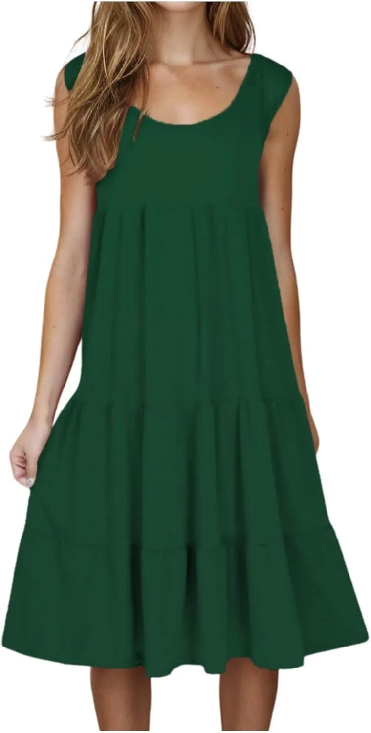Plus Size Dresses for Women Casual Sleeveless Tank Maxi Dress Flowy Beach Travel Vacation Outfits for Hawaii