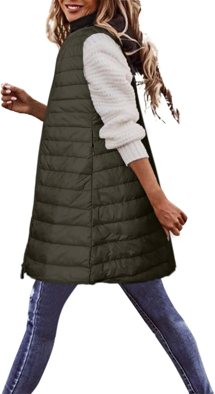 Puffer Vest Women Jacket Hooded Windproof Winter Coat with Recycled Insulation Winter Slim Short Hooded Warm White