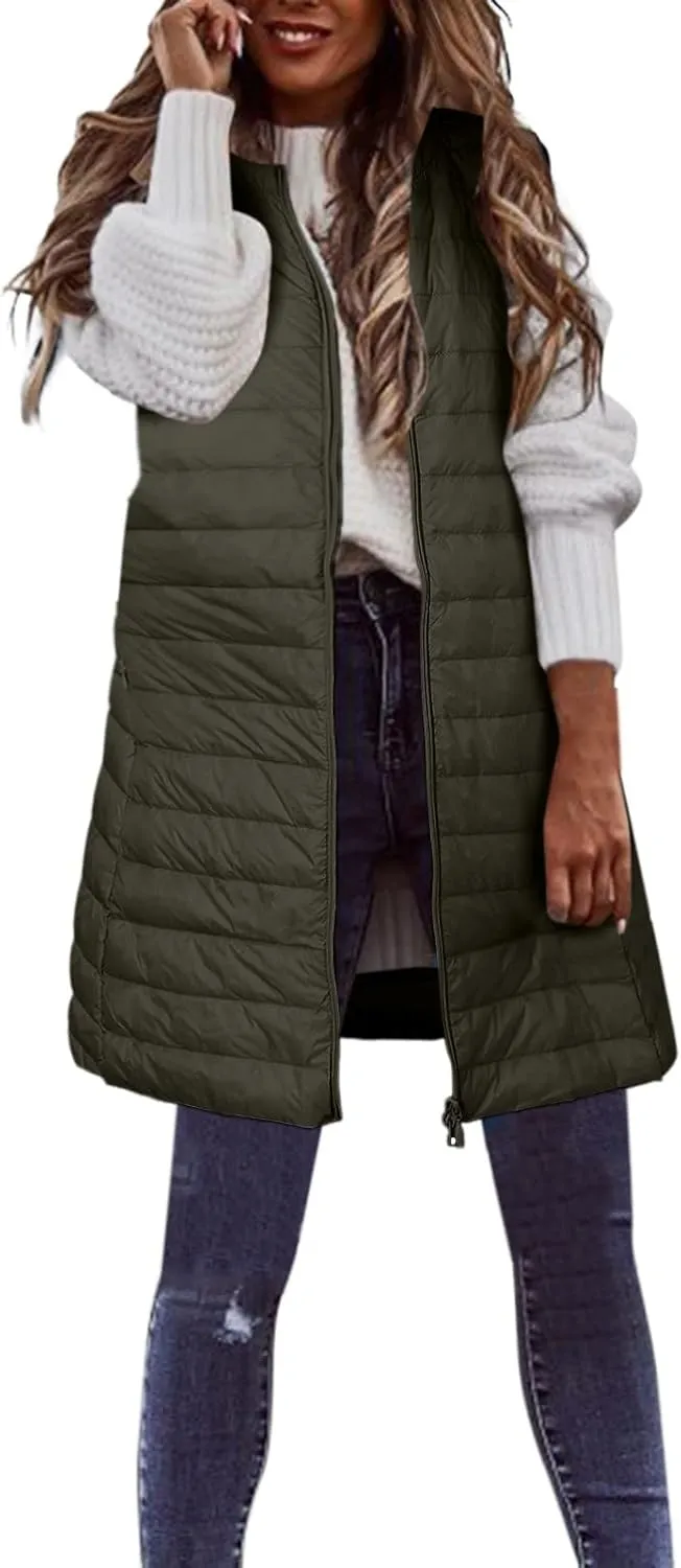 Puffer Vest Women Jacket Hooded Windproof Winter Coat with Recycled Insulation Winter Slim Short Hooded Warm White