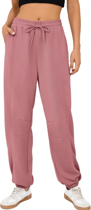 Quenteen Womens Sweatpants Casual Loose Lightweight Joggers Pants Fall Baggy Lounge Pants Drawstring Workout Bottoms