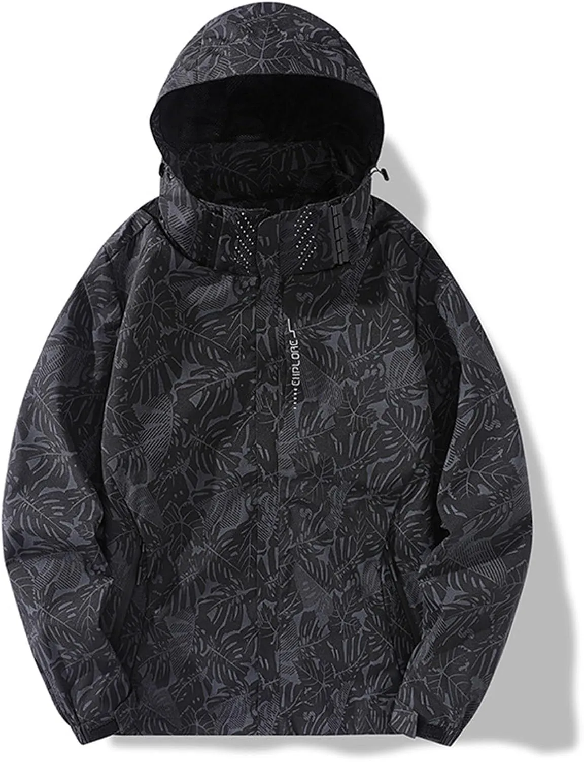 Raincoat for Men Lightweight Waterproof Outdoor Breathable Hiking Rain Jackets Camouflage Print Windbreaker Jackets