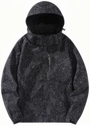 Raincoat for Men Lightweight Waterproof Outdoor Breathable Hiking Rain Jackets Camouflage Print Windbreaker Jackets