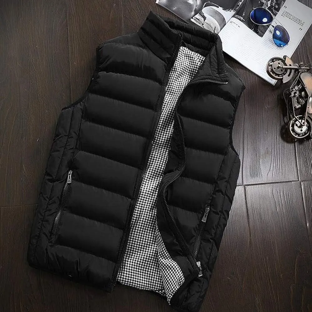 RTRDE Men's Puffer Vest Sleeveless Jacket Bubble Zipper Winter Outdoor Warm Water-Resistant Coat Vests Outerwear, S-5XL