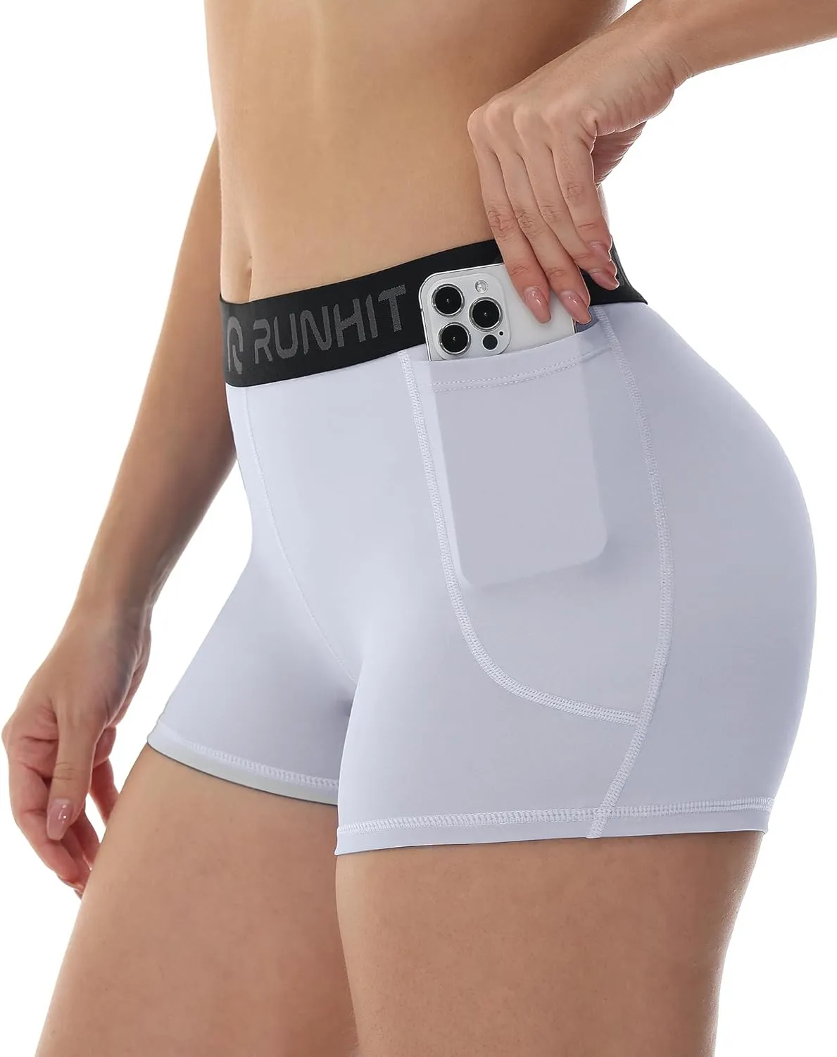 Runhit 3" Volleyball Shorts Womens 3 Pack Compression Shorts for Women Spandex Shorts Women Workout Athletic Yoga Gym