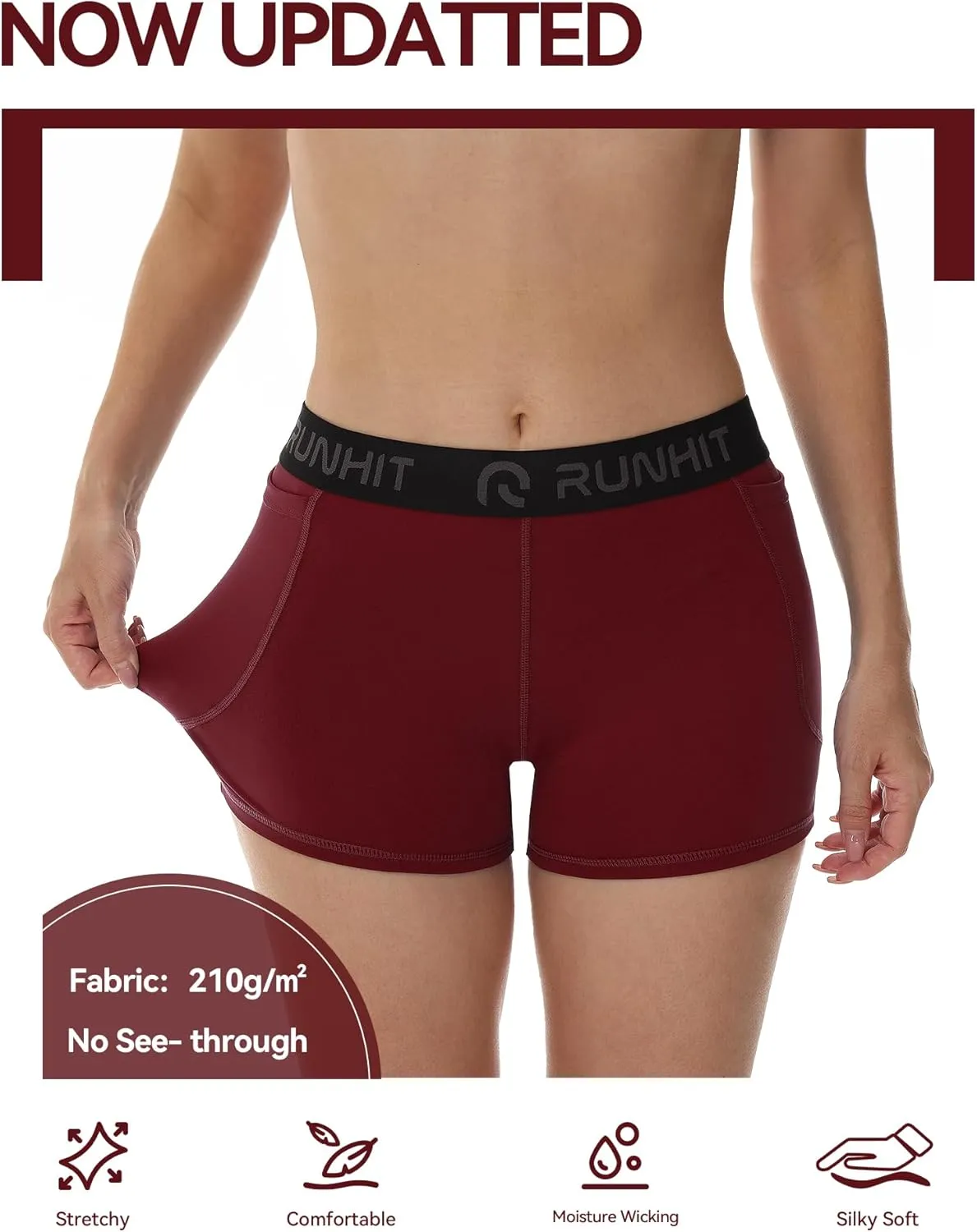 Runhit 3" Volleyball Shorts Womens 3 Pack Compression Shorts for Women Spandex Shorts Women Workout Athletic Yoga Gym
